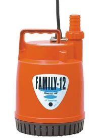 Tsurumi FAMILY-12 merülőmotoros szivattyú (háztartási) ideális az üledékvíz eltávolításához 1 mm rétegvastagságig
