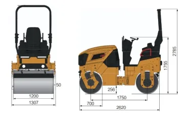 STR27-C10 tandem úthenger Méretei